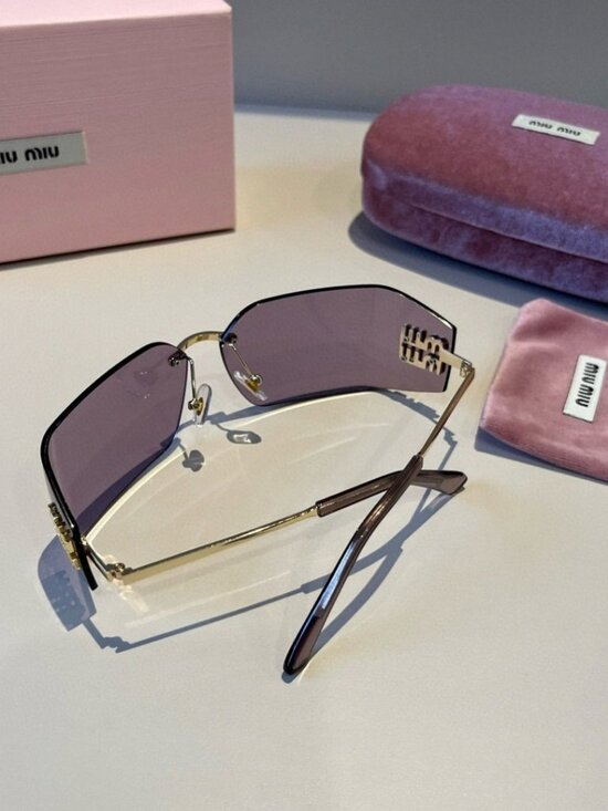 Miu Miu Frameless Purple One-Piece Sunglasses main image 6